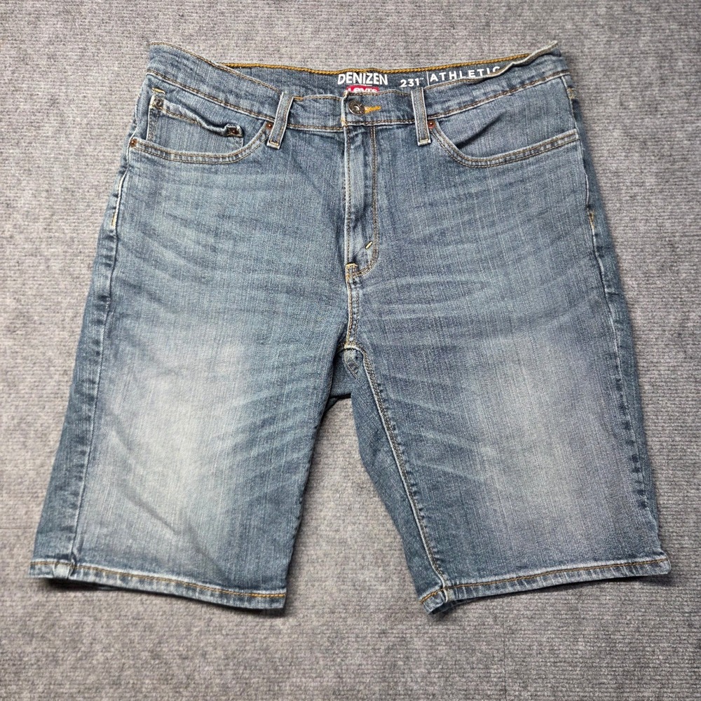 Denizen Levi's 231 Athletic Fit Mens Denim Shorts Blue 34 Waist Medium Wash
